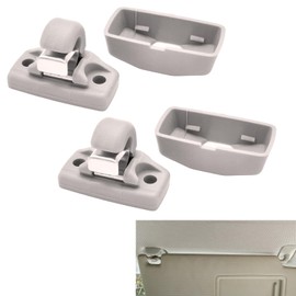 2 Stück Auto Sonnenblende Halterung Clips, Sonnenblendenhalter Clip Grau für VW Caddy Golf Mk4 Sharan Passat Polo Amarok Transporter T5 Touran Seat Ibiza Leon Skoda Fabia Octavia Superb 3B0857561B