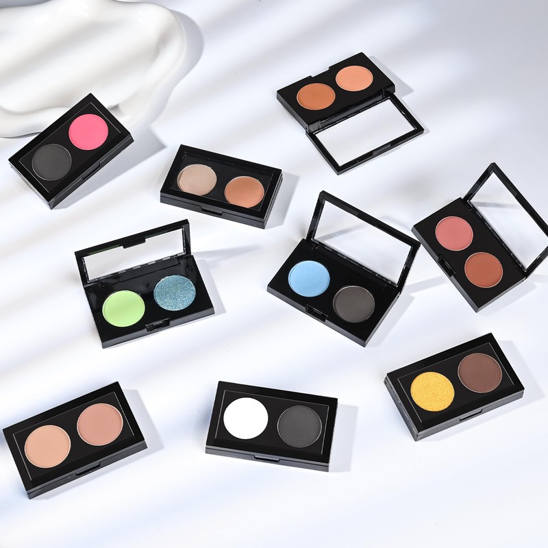 Duo Eye Shadow Palette，Nude Matte+ Warm Gray Matte Shades Eyeshadow