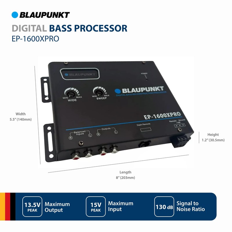 BLAUPUNKT EP-1600XPRO Digital Bass Enhancer Processor, Digital Sound Restoration, Maximizer