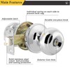 Probrico Door Knob Polished Chrome, Door Handles with Round Knob,