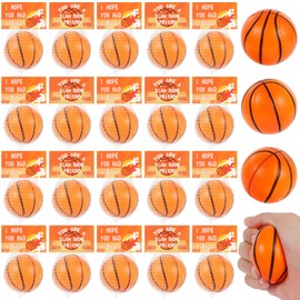 LiYiQ LiYiQ 24Pcs Sports Stress Balls Basketball Stress Ball for Kids 2.36 Inch Foam Bouncy Balls Bulk Fun Balls Party Favors Sports Party Favors Goodie Bag Stuff for Kids Classroom Exchange