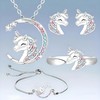 Unicorn Crystal Jewelry Set, Moon Necklace, Earrings, Ring and Bracelet,