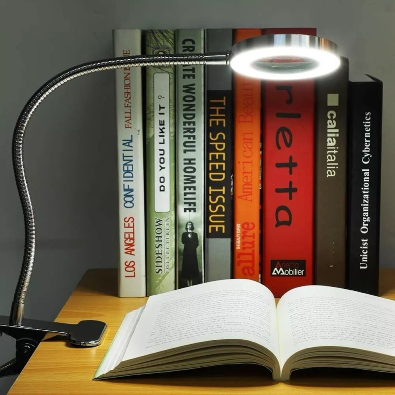 CamRom Lámpara De Mesa Con Lupa De Luz Led Usb