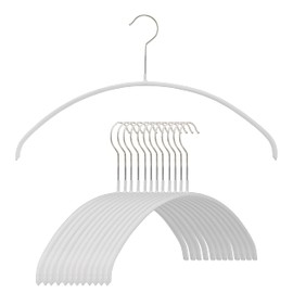 Mawa by Reston Lloyd Euro Series Non-Slip Space Saving Clothes Hanger for Shirts & Dresses, Style 40/P, Set of 12, White