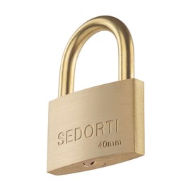 SEDORTI Weather Proof Lock, Solid Brass Padlock with Brass Shackle, 1-1/2" Wide, Marine Padlock