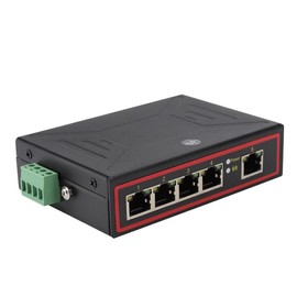 Conmutador de Red Gigabit Ethernet de 5 Puerto, 10/100/1000Mbps, Conmutador de Red de Grado Industrial, IP185GHI Chip, Enchufar y Usar, Material Metálico, Dedo Chapado en Oro