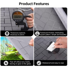 Hygger CO2 Aquarium Background Paper Decor Fish Tank Backdrop Wallpaper Electrostatic Adhesive, No Glue, Easy to Install, Reusable (23.6“H×78.7”L, Grid Transparent)