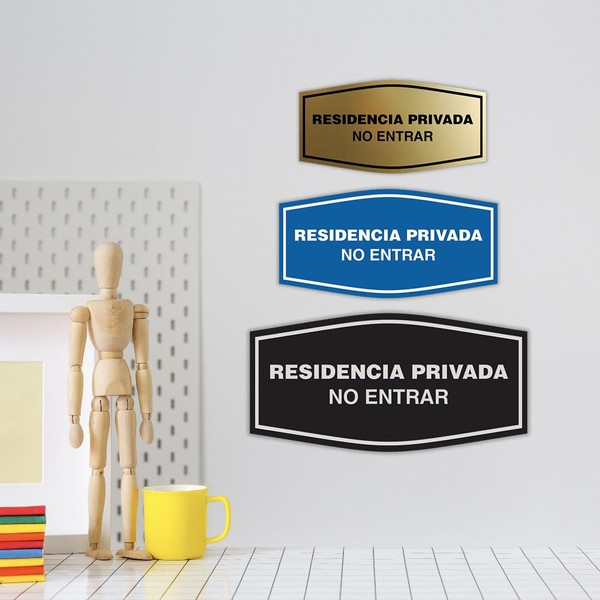 Signs ByLITA Fancy Residencia Privada No Entrar Sign (Brushed Silver)
