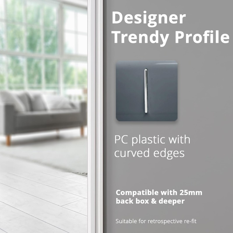 Trendi 1 Gang 2 Way 10 Amp Rocker Chrome Light