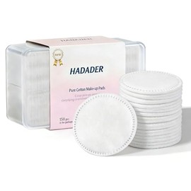 Cotton Rounds 150 almohadillas desmaquillantes en caja, hipoalergénicas, sin pelusas, 100% algodón puro