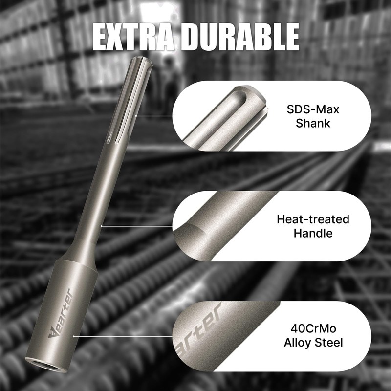Vearter SDS MAX Shank T-Post Driver for 7/8'' Ground Rods,