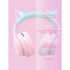 Bluetooth Kids Headphones,Cat Ear LED Light Up Kids Wireless Headphones,Bluetooth