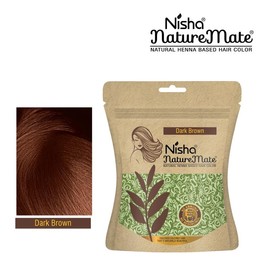 Nisha Nature Mate Henna Powder for Hair Colour, Dark Brown, Permanent Hair Color, Ammonia Free, 100% Grey Coverage, Herbal Hair Dye with Amla, Shikakai, Hibiscus & Aloe Vera (45g Pack of 2)
