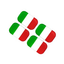 PTDecals 4 Pieces 36 x 22 mm Soft Flexible Epoxy Italy Italian Flag Emblem Sticker for Vehicle Car Motorcycle Helmet Home Decoration