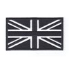 Union Jack White Black Flag Embroidery Hook & Loop Backed