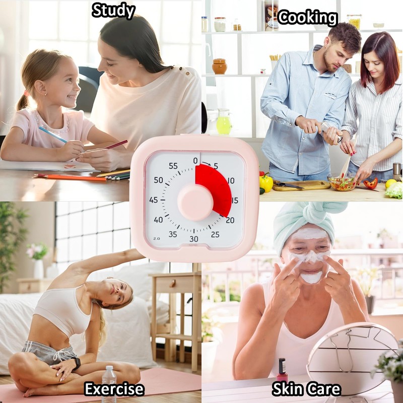 Digital Kitchen Timer with Loud Alarm, Rotatable Visual Countdown Timer