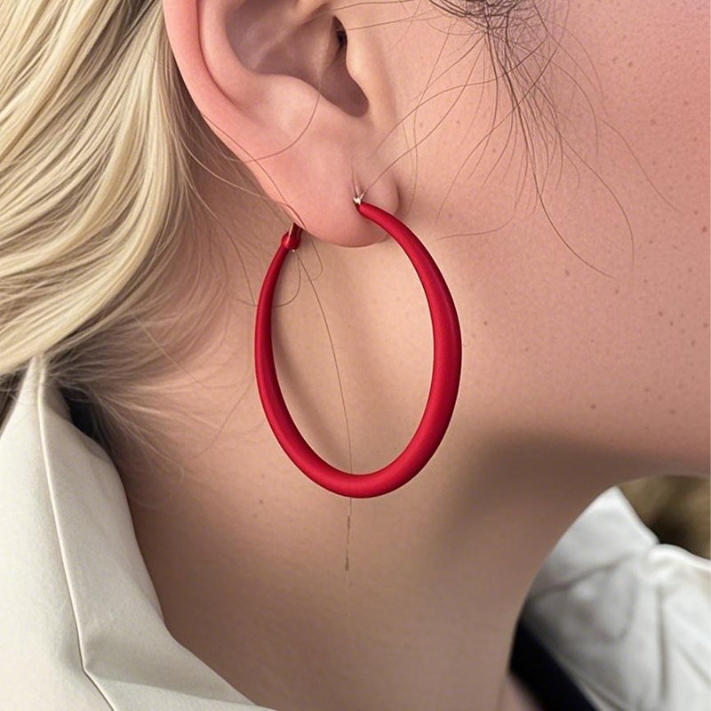 Red Hoop Earrings for Women 80s Hoop Earrings Neon Hoops