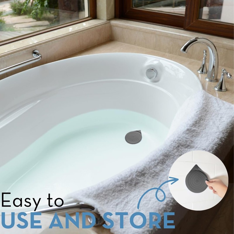 STOPRING The Ultimate Bathtub Drain Stopper/Silicone Bathroom Sink Stopper/Kitchen Sink