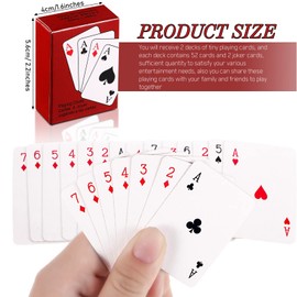 Zhanmai 2 Decks of Playing Cards Mini Playing Cards Small Playing Cards Tiny Cards Deck Miniature Traveling Poker Deck Cards for Party Game Supply, 2.2 x 1.57 Inches