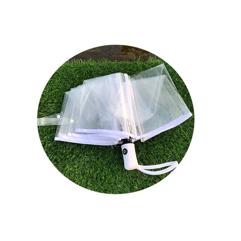 AIXICWXI Auto Open Close Transparent Umbrella - Folding, Windproof, Clear
