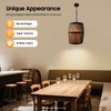 Hanging Light Wine Wood Barrel Pendant Light Fixture Ceiling Lamp