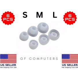 6 Silicone SML Cushion Earbud Ear Tips for soundcore Space A40 Headphones - CLEAR
