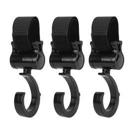 Audiofan Stroller Hook Multi Hook Stroller Luggage Hook 360 Degree Rotation Velcro Included Anti-slip Easy to Use Universal Multifunction Body Size: Length 3.9 inches (10 cm) Width 17.7 inches (45 cm