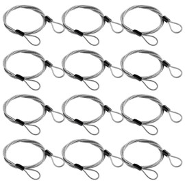 Milkary 12Pcs Stainless Steel Security Cable with Loops, 4Ft 3mm Luggage Lock Safety Cable, Braided Steel Coated Flex Bike Cable, Double Loop Anti Theft Wire Lock Cable for Travel Locking