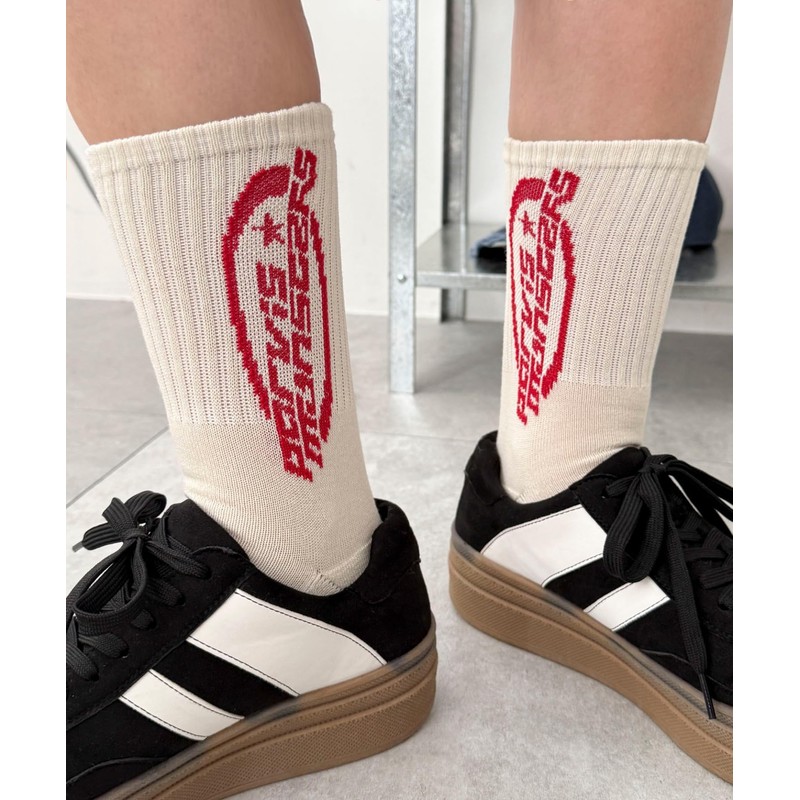 [ウィゴー] オーバル ロゴ デザイン ソックス 靴下 スクール ギフト レディース 23-25cm