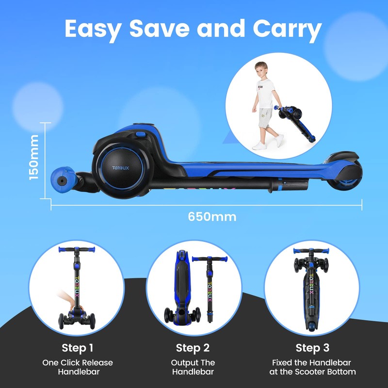 TONBUX Kids Scooter for Age 3-12, Toddler Scooters with 4