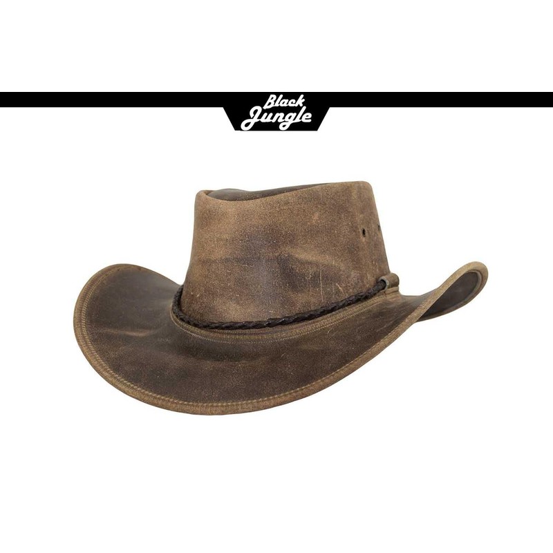 Black Jungle Kimbolton Leather Western Hat Australia Cowboy Hat, charcoal