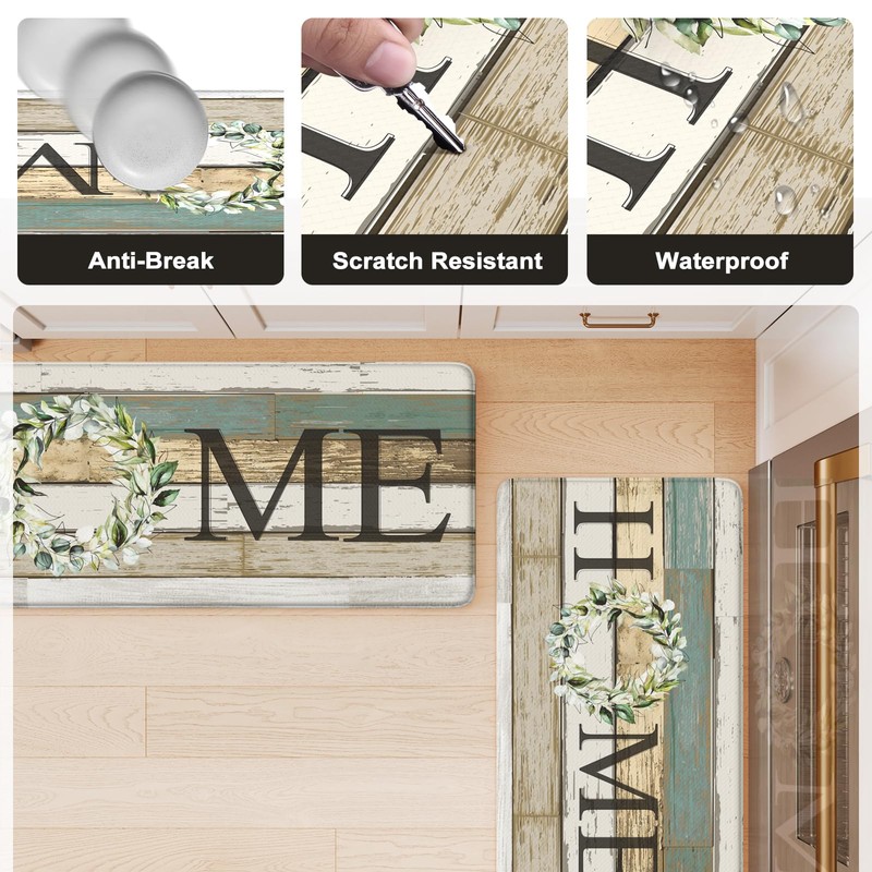 KIMODE Anti Fatigue Kitchen Mats, Farmhouse Kitchen Rugs Sets of