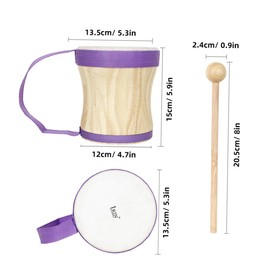 Kisangel Hand Drum Portable Percussion Instrument with Stick for Early Childhood Sheepskin Material for Music Exploration and Rhythm Development