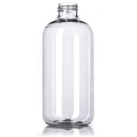 8oz Clear Boston Round 24-410 Neck Plastic Refillable PET Spray Bottles with White Fine Mist Sprayer Caps (12-Pack); Beauty Care, Travel Use, Home Cleaning, DIY