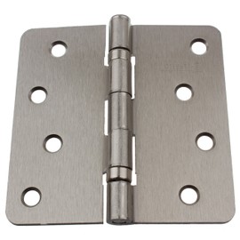 GlideRite Hardware 4014-2BB-SN-30 Satin Nickel Finish Ball Bearing 4 inch Steel Door Hinges 0.25 inch Radius Corners 30 Pack, 4"