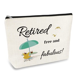 Happy Retirement Gifts for Women Coworkers Retired Gift Makeup Bag Retirement Gift for Sisters Colleague Mom Aunt Grandmother Boss Friends Teachers Nurses Retirement Party Gifts Travel Cosmetic Pouch