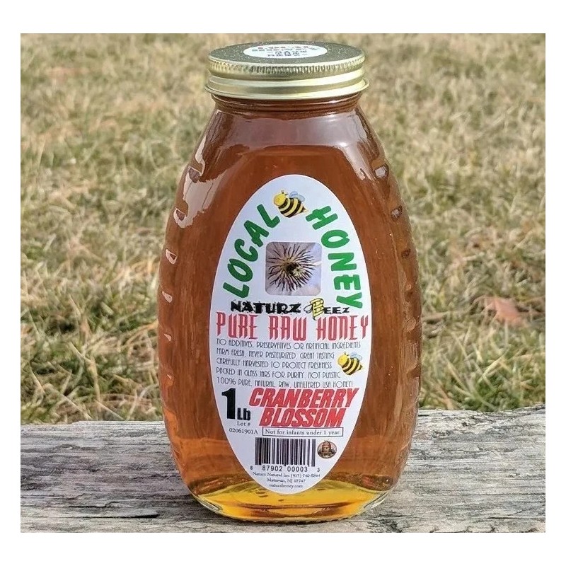 Naturz Beez RAW CRANBERRY BLOSSOM HONEY 1LB 454g 100% PURE