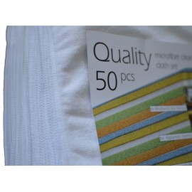Quality Microfiber MFCW50 Cleaning Cloth, White, 50 Piece
