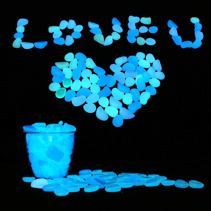 LAUQEE Glow in The Dark Garden Pebbles Stones Rocks for