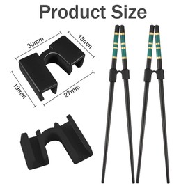 Pack of 8 Chopsticks Helpers, Reusable Chopsticks Trainer Helpers, Black Chopsticks Trainer, Learning Wooden Chopsticks for Children, Adults, Beginners