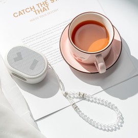 CHUQING Beaded Phone Wristlet Strap Phone Charm Phone Chain Cellphone Lanyard White for Girl Women