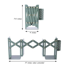 Metal Iron Book Ends Adjustable Bookends for Heavy Book Holder Heavy Duty Bookends Nonskid Bookcase Desktop Book Organizer Binder Holder (Green)