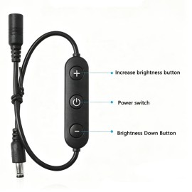 Factory Mini 3Key DC Switch Bright LED Dimmer Single Color Led Light on Off Adjust ControlColor: Black, Input Voltage(V): 12-24V, Lamp Power(W): 48, Model Number: AX-T55V6