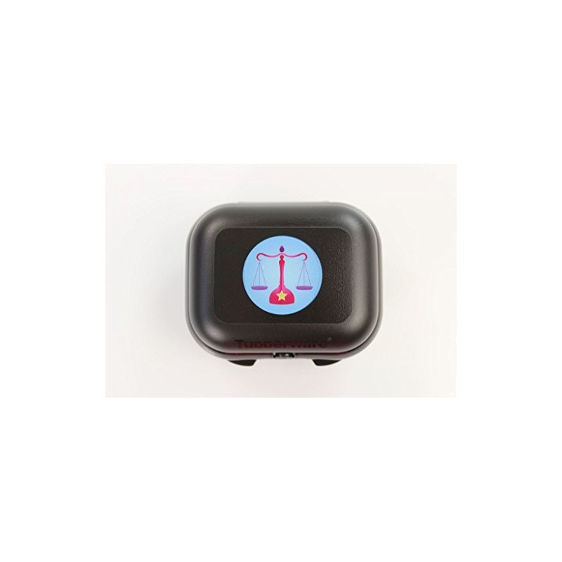 TUPPERWARE Mini Oyster Box Keeper black Zodiac Libra