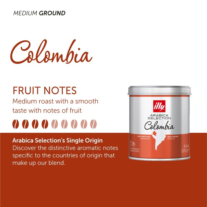illy Colombia Ground Coffee 125g