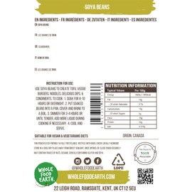 Wholefood Earth Soya Beans 500 g | GMO Free | Natural | High Fibre | High Protein