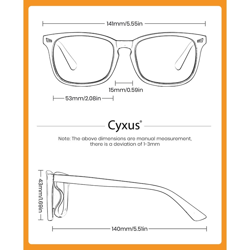 Cyxus Blue Light Glasses Computer Glasses UV Blocking Filter Eyeglasses