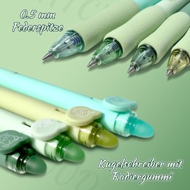 DOMAXWILL Erasable Ballpoint Pen Rollerball Pen Erasable Pack of 4 Blue Ballpoint Pens Erasable 0.5 mm Erasable Rollerball Pen Gel Pen Students Gift School Office Supplies School