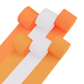 Captain Décor 6 Crepe Paper Streamers Rolls, 492ft Pack of 6 Orange & White Streamers for Party Decorations, Birthday Streamers, Party Streamers for Wedding Decoration (1.8 inch x 82 ft/Roll)…