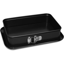 FORMEGOLOSE™, Stampo apribile rettangolare 28x19 cm, Fondo salvagoccia, Acciaio con rivestimento antiaderente, Nero